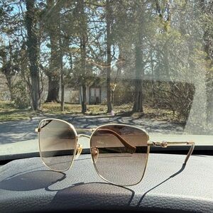 Gucci Gold Frame Sunglasses with Brown Lenses